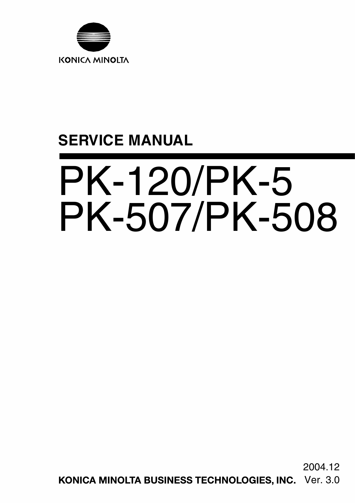 Konica-Minolta Options PK-120 PK-5 PK-507 PK-508 Service Manual-1